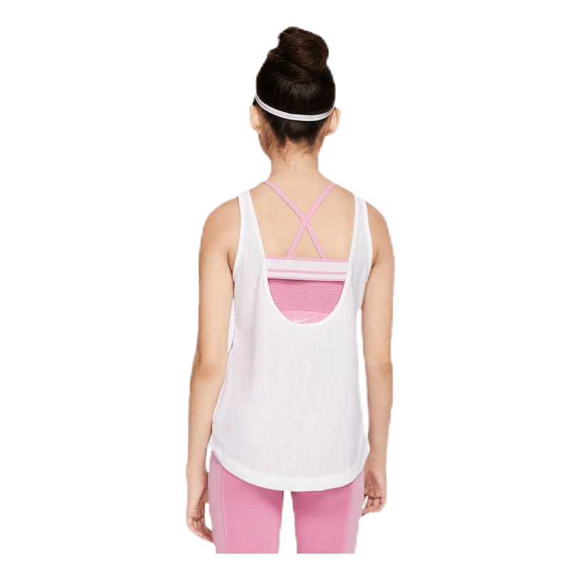 Extra Long Tank Jr Pink/White