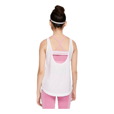 Extra Long Tank Jr Pink/White