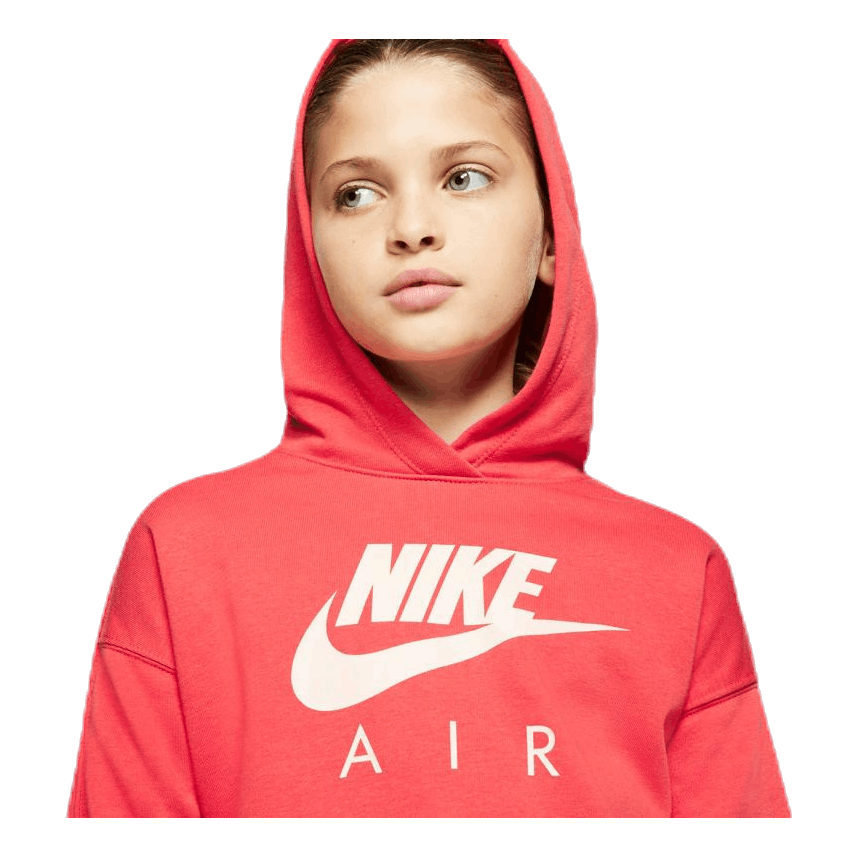 Air Crop Hoodie Jr White/Red