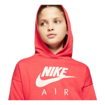 Air Crop Hoodie Jr White/Red