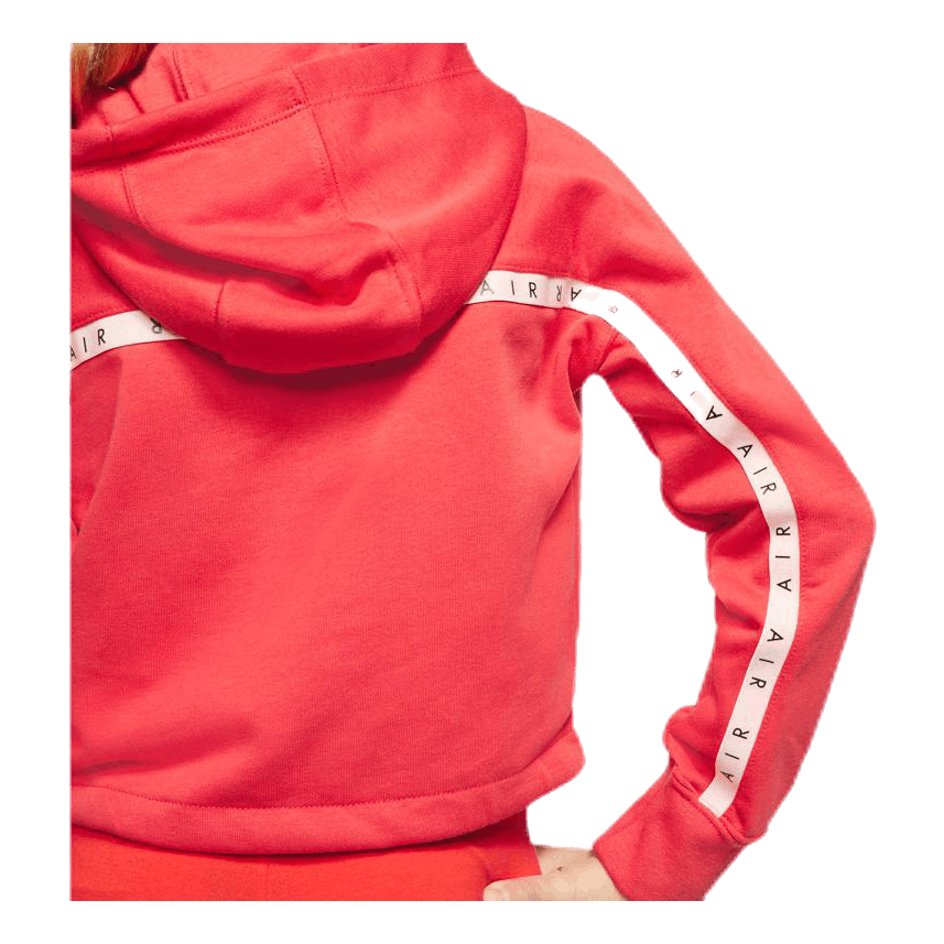 Air Crop Hoodie Jr White/Red