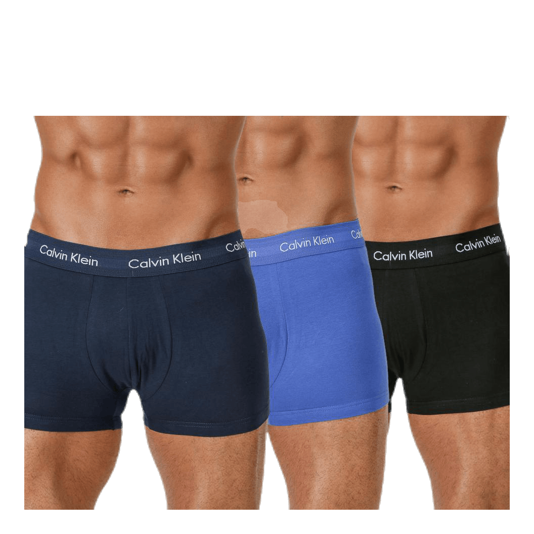 Cotton Stretch 3P Low Rise Trunk Blue