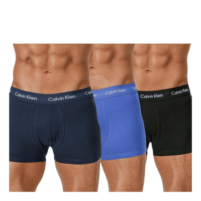 Cotton Stretch 3P Low Rise Trunk Blue