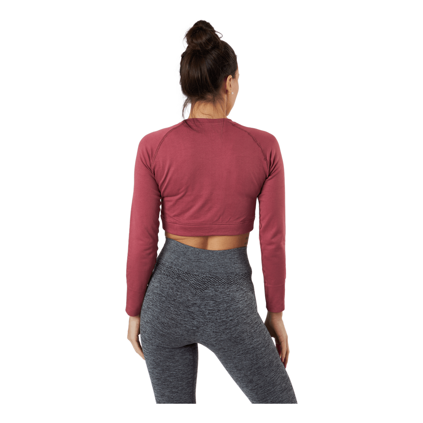 Molly Seamless LS Crop Top Pink