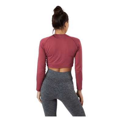 Molly Seamless LS Crop Top Pink