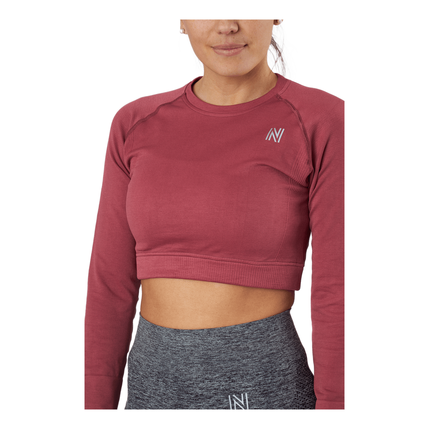 Molly Seamless LS Crop Top Pink