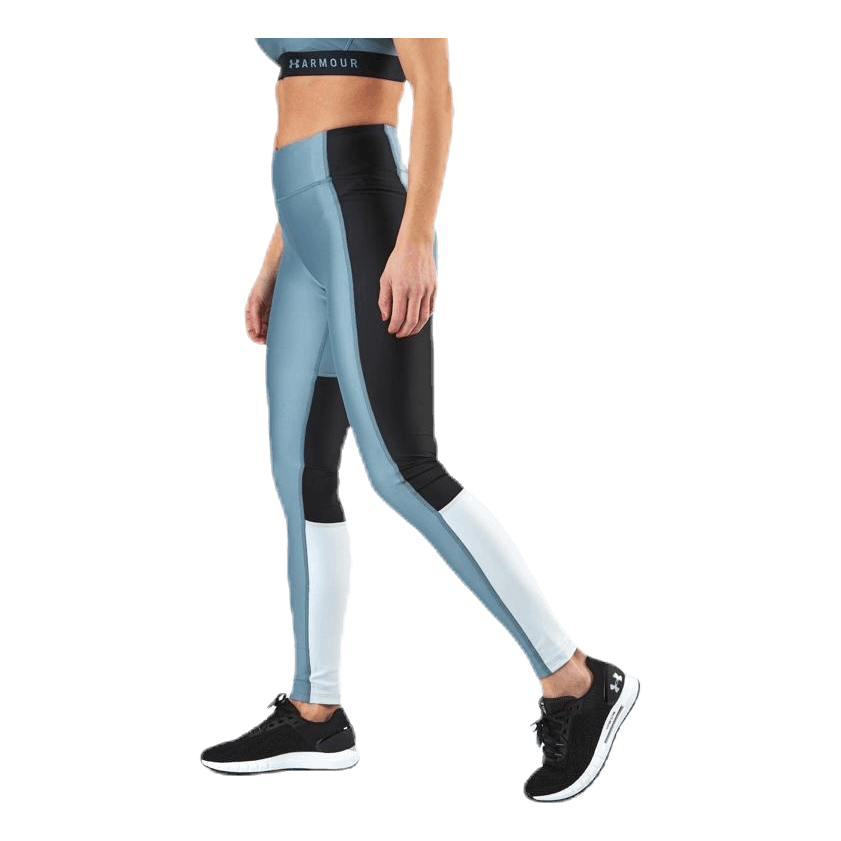 UA HG Armour Perforation Inset Leggings Turquoise