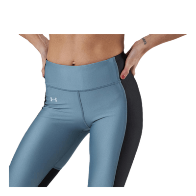 UA HG Armour Perforation Inset Leggings Turquoise