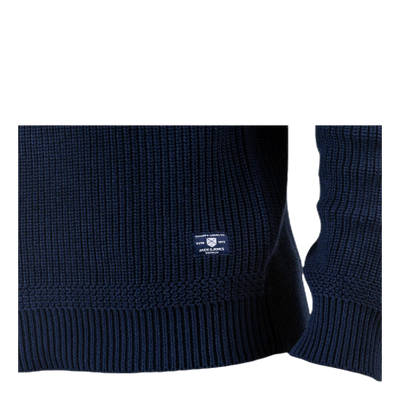 Davis Knit Shawl Neck Blue