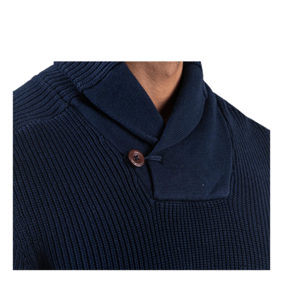 Davis Knit Shawl Neck Blue