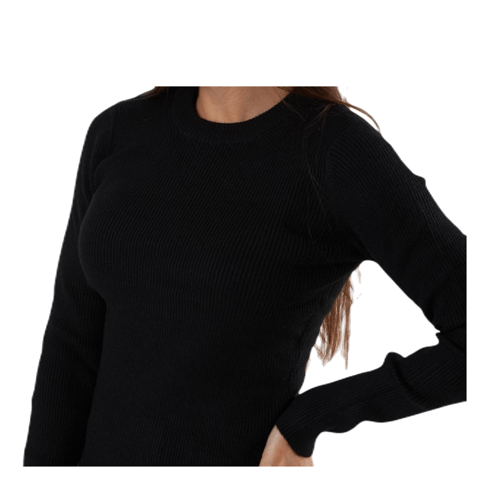 Bassy Ls O-Neck Knit Black