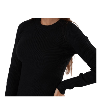 Bassy Ls O-Neck Knit Black