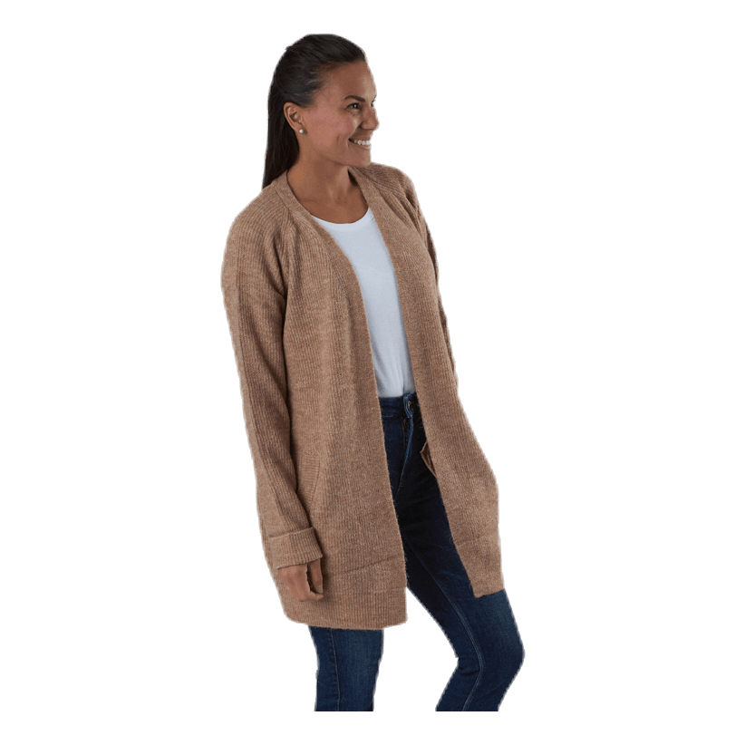 Ellen Ls Long Knit Cardigan Beige