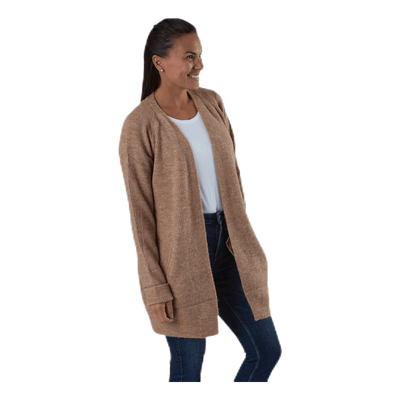 Ellen Ls Long Knit Cardigan Beige