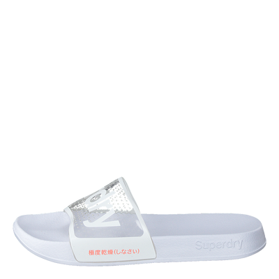 Superdry Perf Jelly Pool Slide Optic White