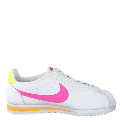 Wmns Classic Cortez Leather White/laser Fuchsia-orange