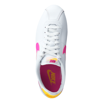 Wmns Classic Cortez Leather White/laser Fuchsia-orange