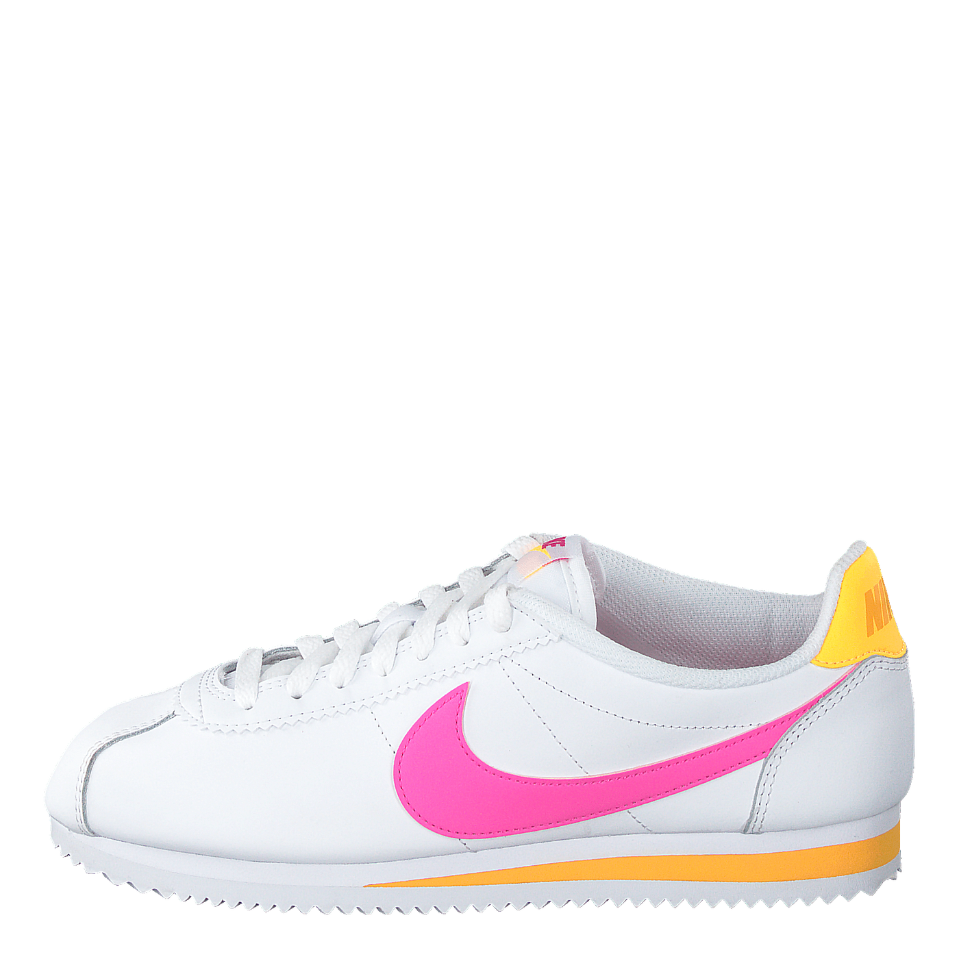 Wmns Classic Cortez Leather White/laser Fuchsia-orange