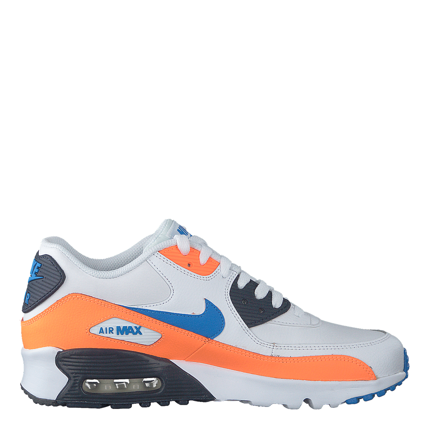 Boys' Air Max 90 Leather (gs) White/photo Blue-total Orange