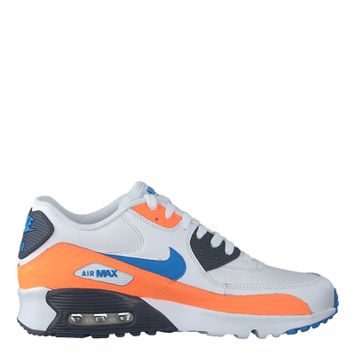 Boys' Air Max 90 Leather (gs) White/photo Blue-total Orange