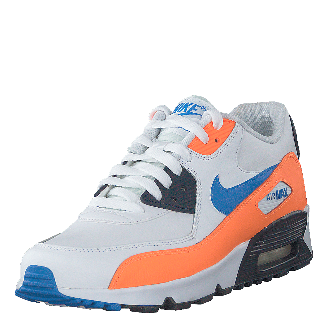 Boys' Air Max 90 Leather (gs) White/photo Blue-total Orange