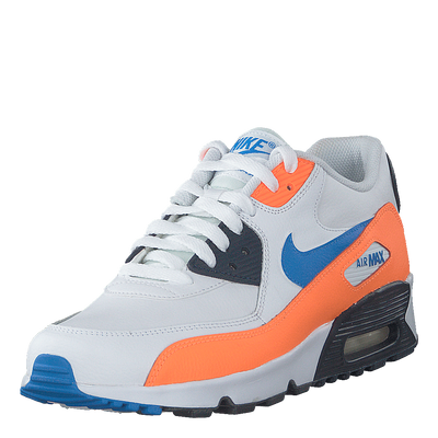 Boys' Air Max 90 Leather (gs) White/photo Blue-total Orange