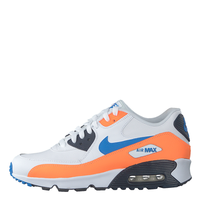 Boys' Air Max 90 Leather (gs) White/photo Blue-total Orange