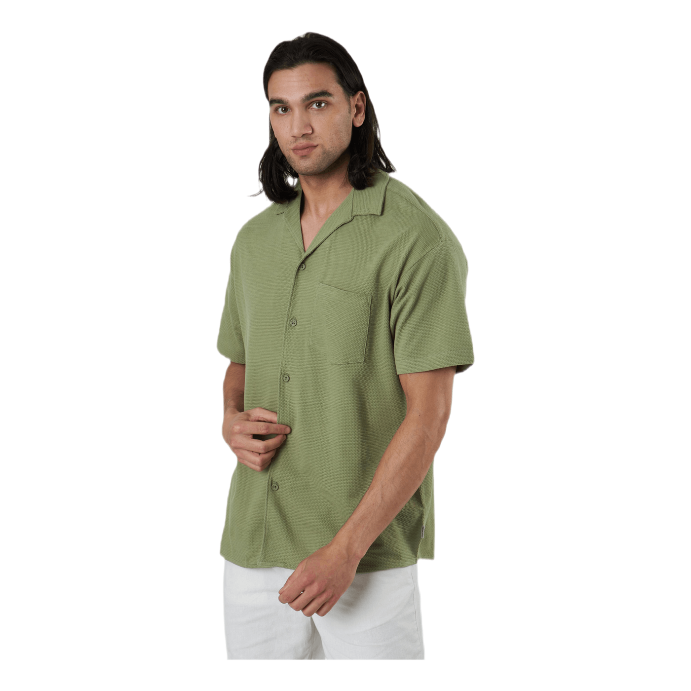 Findus Resort Shirt Ss One Pocket Green