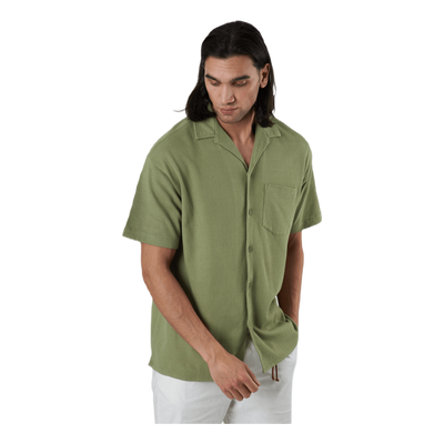 Findus Resort Shirt Ss One Pocket Green