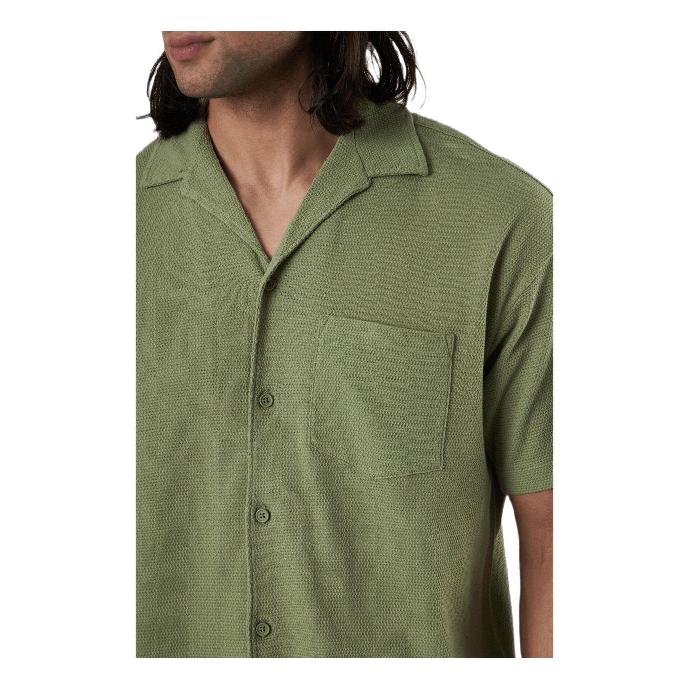 Findus Resort Shirt Ss One Pocket Green