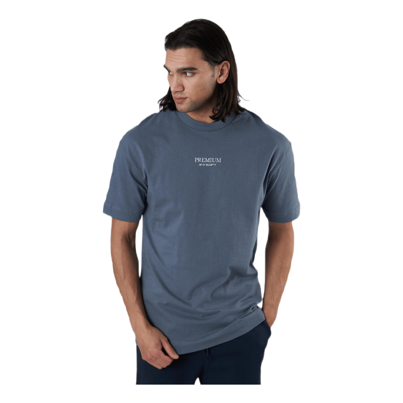 Geo Box Fit Ss Tee Blue