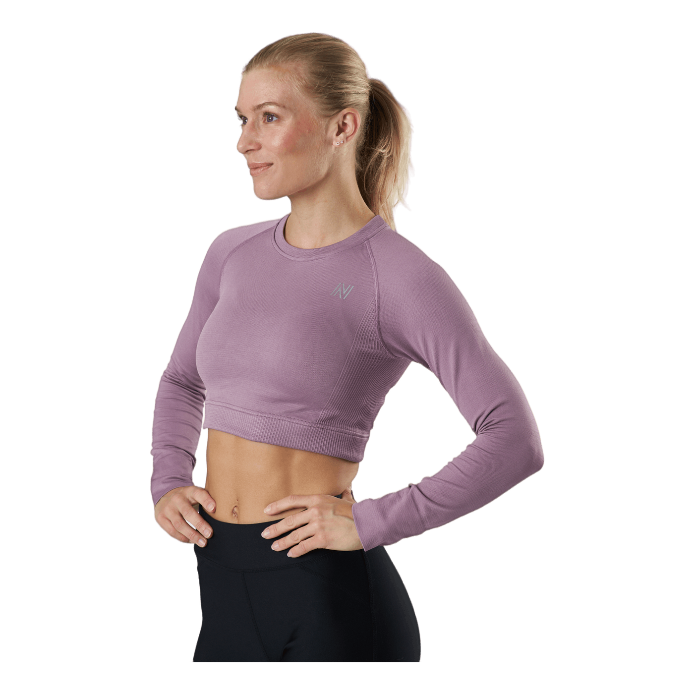 Molly Seamless Ls Crop Top Lilac