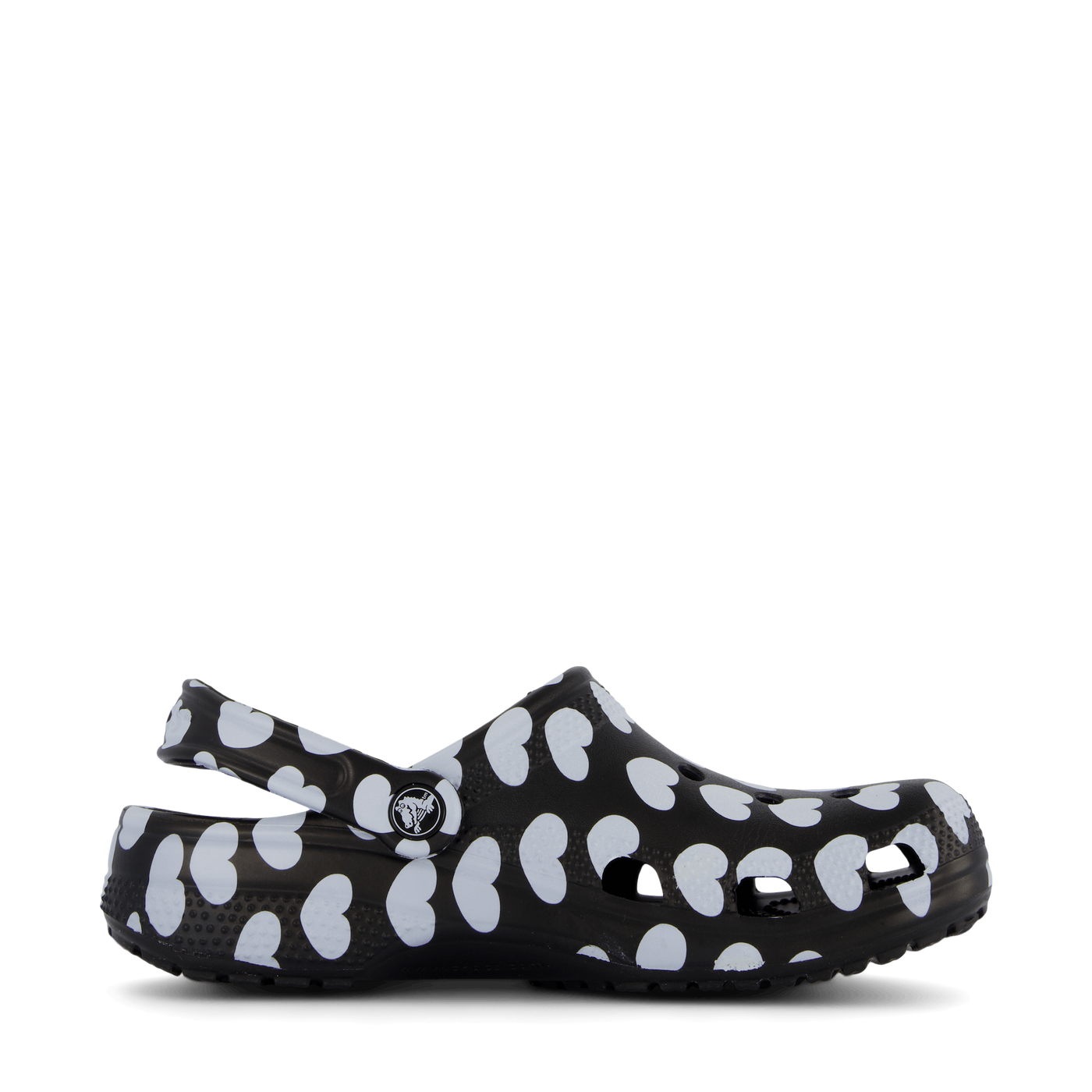 Classic Heart Print Clog Black / White