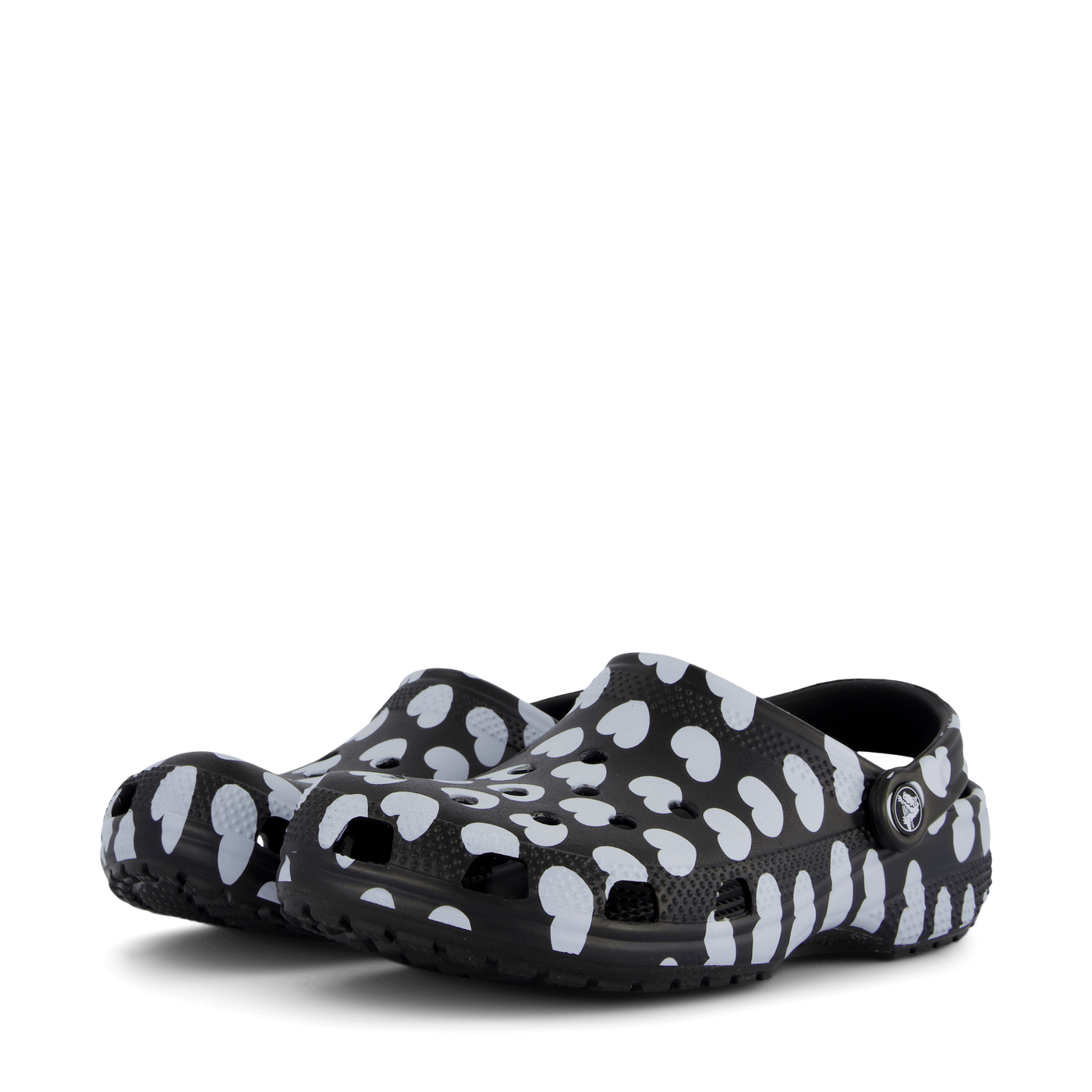 Classic Heart Print Clog Black / White