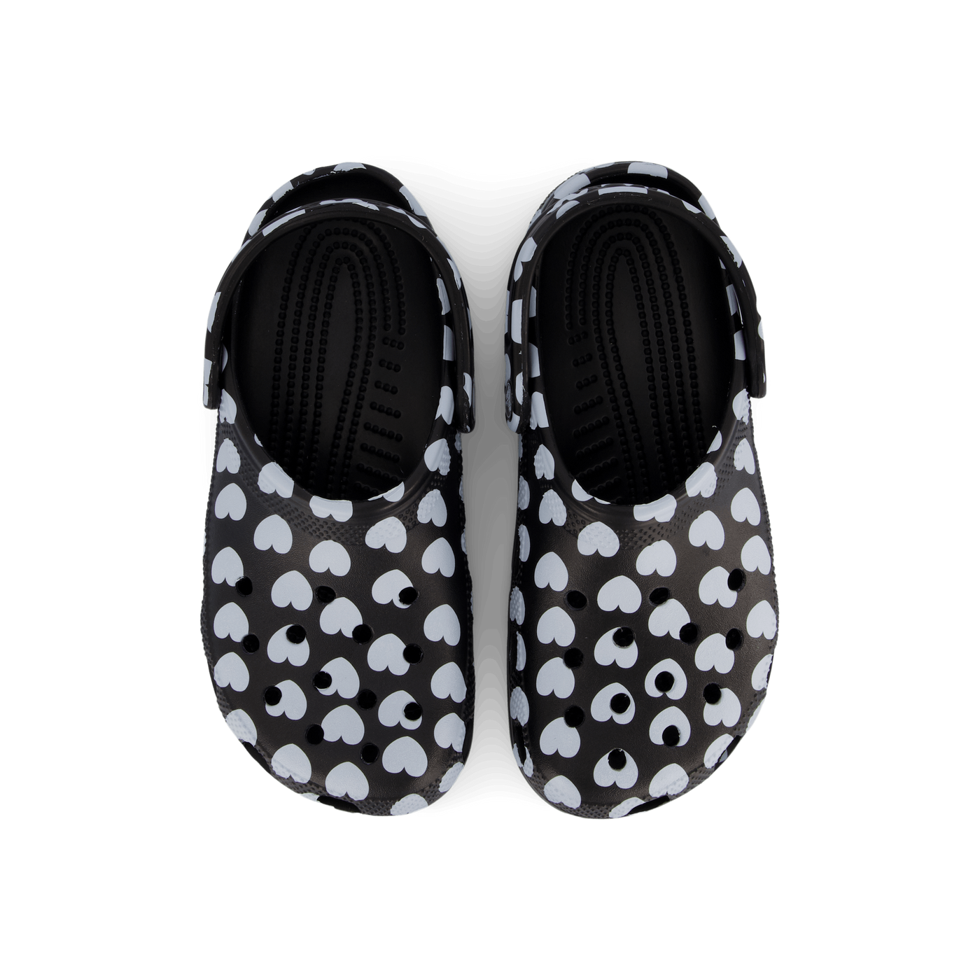 Classic Heart Print Clog Black / White