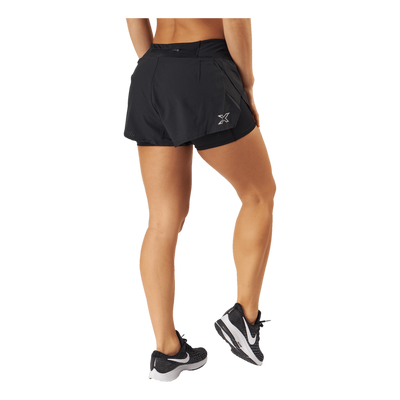 Aero 2-in-1 4 Inch Shorts Black/silver Reflective