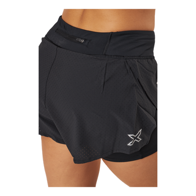 Aero 2-in-1 4 Inch Shorts Black/silver Reflective