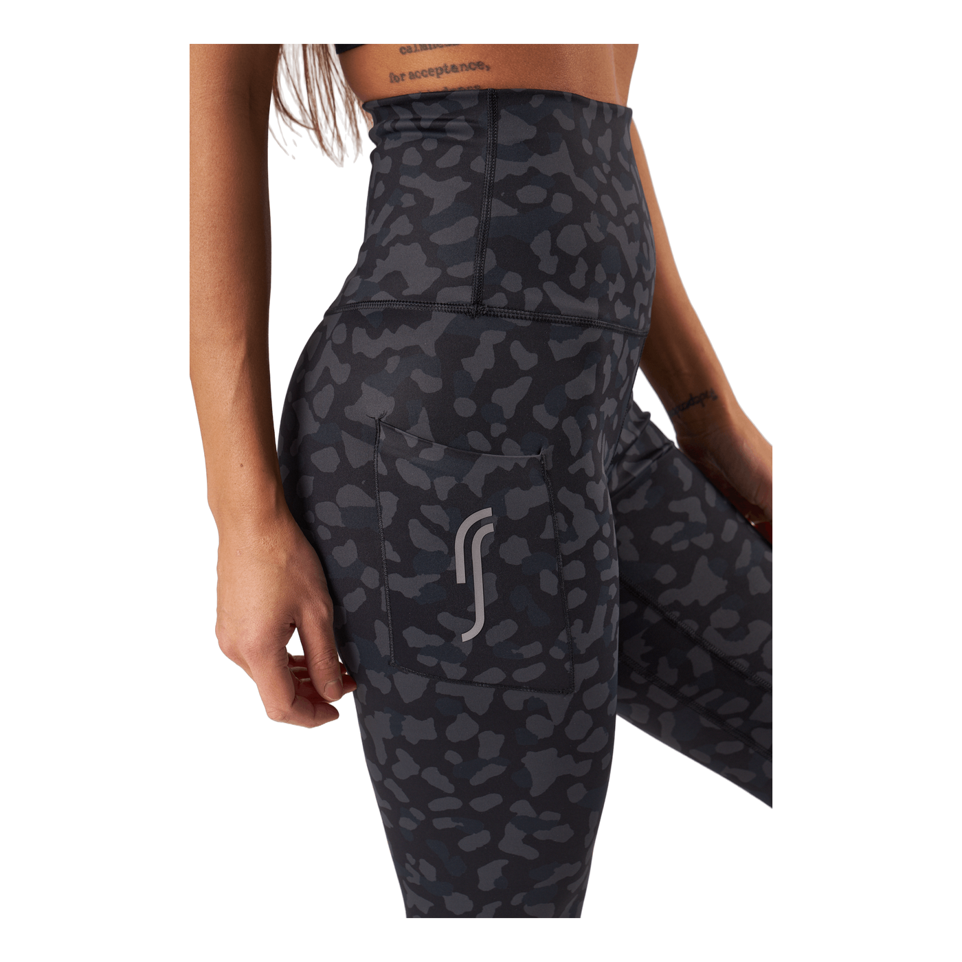 High Waist Tights - Side Pocke Leopard