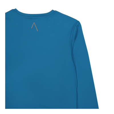 Ella Overlap Long Sleeve Top Blue Coral