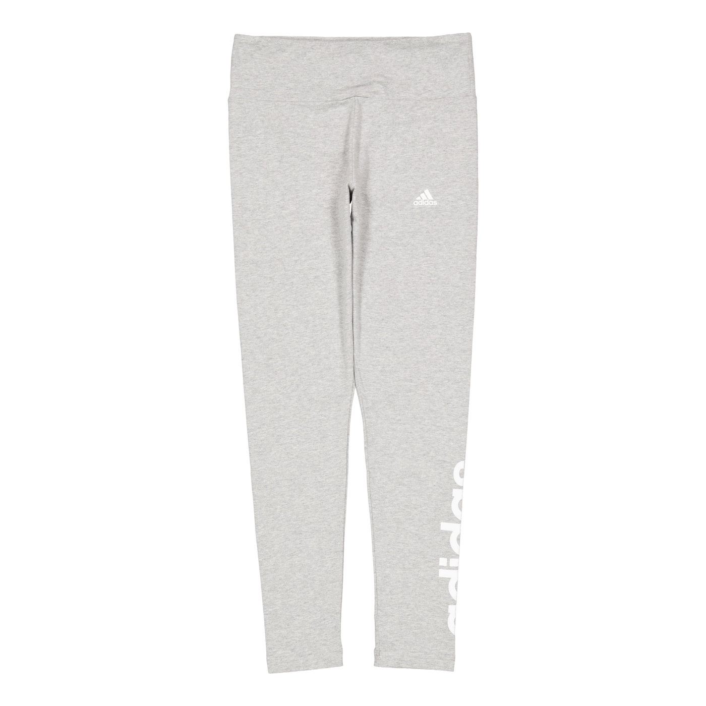 ESSENTIALS HIGH-WAISTED LOGO LEGGINGS Medium Grey Heather / White