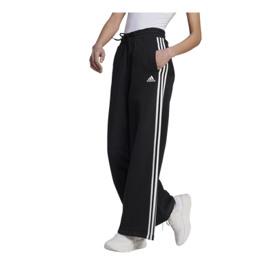 Essentials 3-Stripes French Terry Wide Joggers Black / White