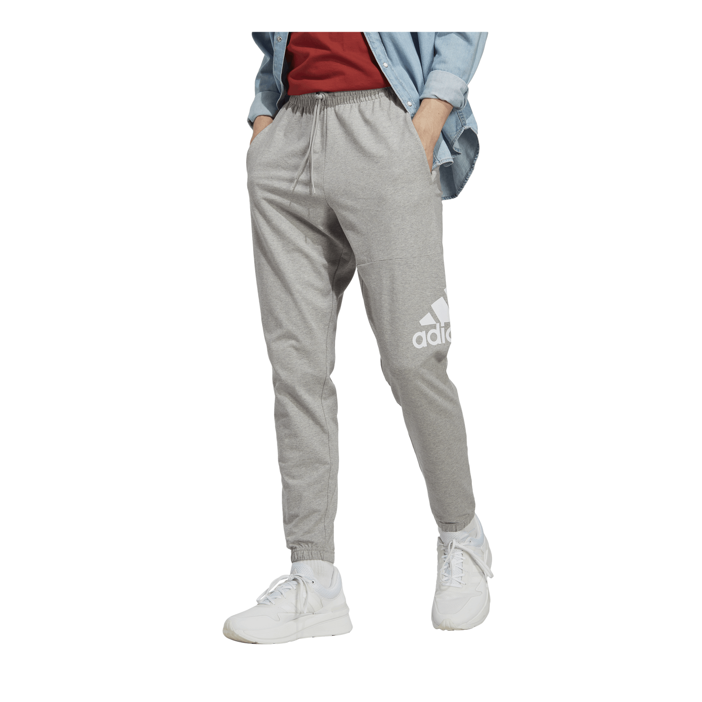 Essentials Single Jersey Tapered Badge of Sport Joggers Grey