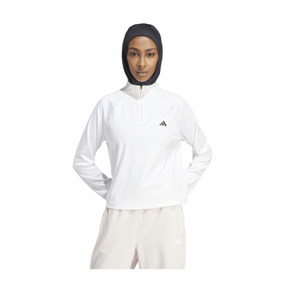 Train Essentials Minimal Branding 1/4-Zip Cover Up White