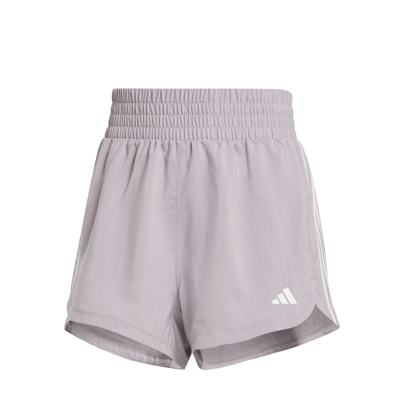 Pacer Training 3-Stripes Woven High-Rise Shorts Preloved Fig / White