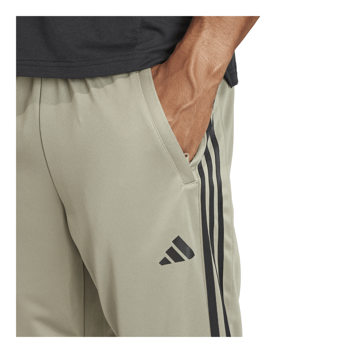 Train Essentials 3-Stripes Training Joggers Silver Pebble / Black