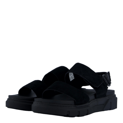 2 Strap Sandal Greyfield Blk Suede