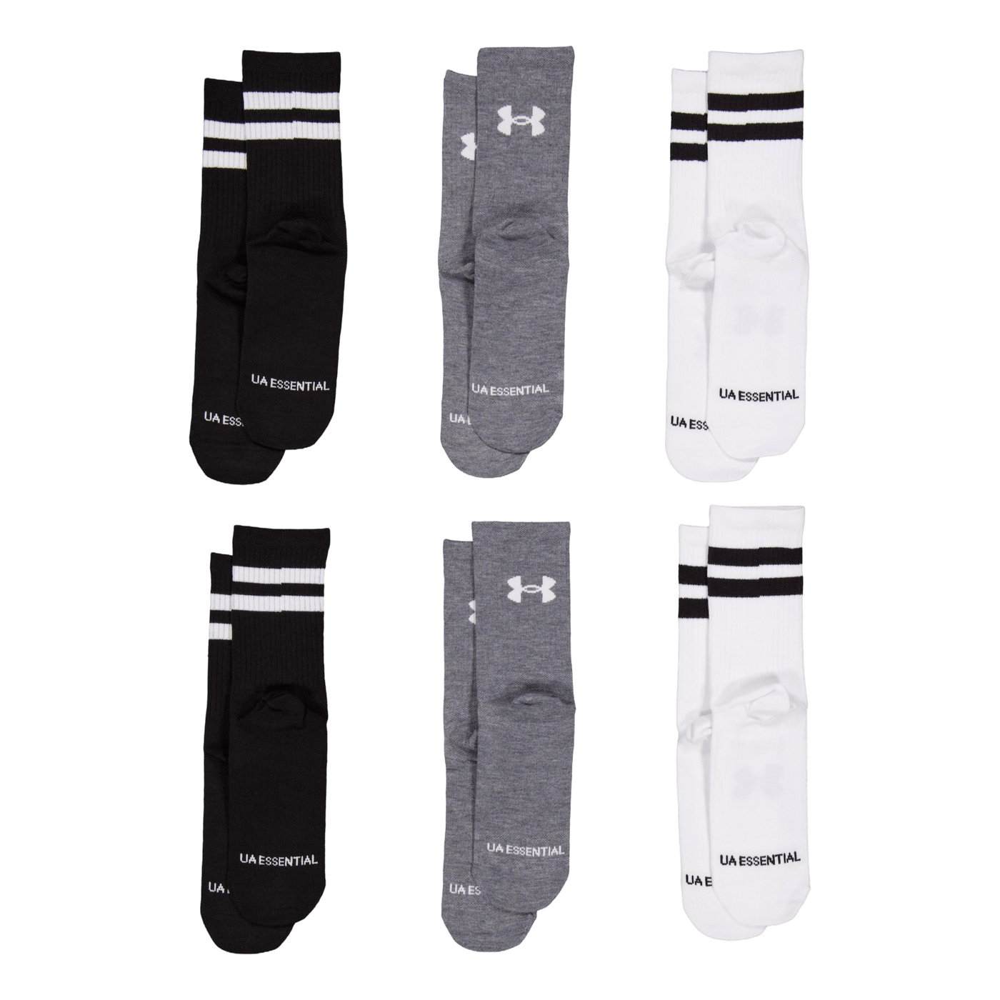 Ua Essential 6pk Crew Mod Gray