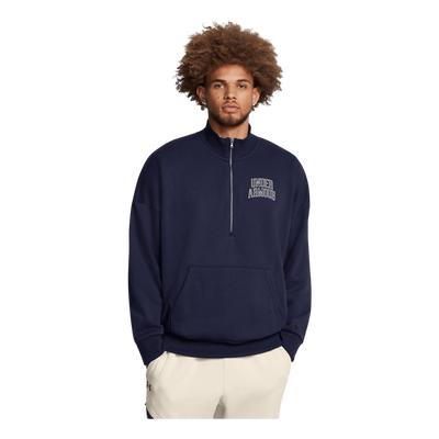 Ua Icon Hwt Terry Os 1/2 Zip Midnight Navy