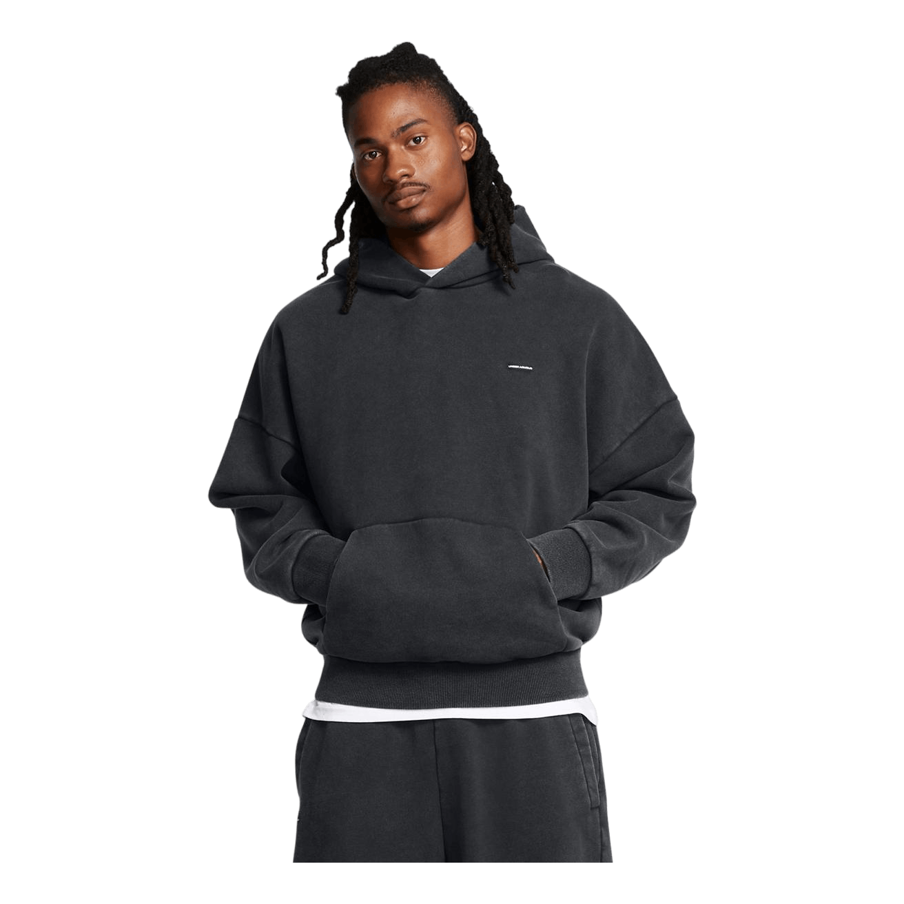 Ua Icon Hwt Flc Wash Os Hood Black