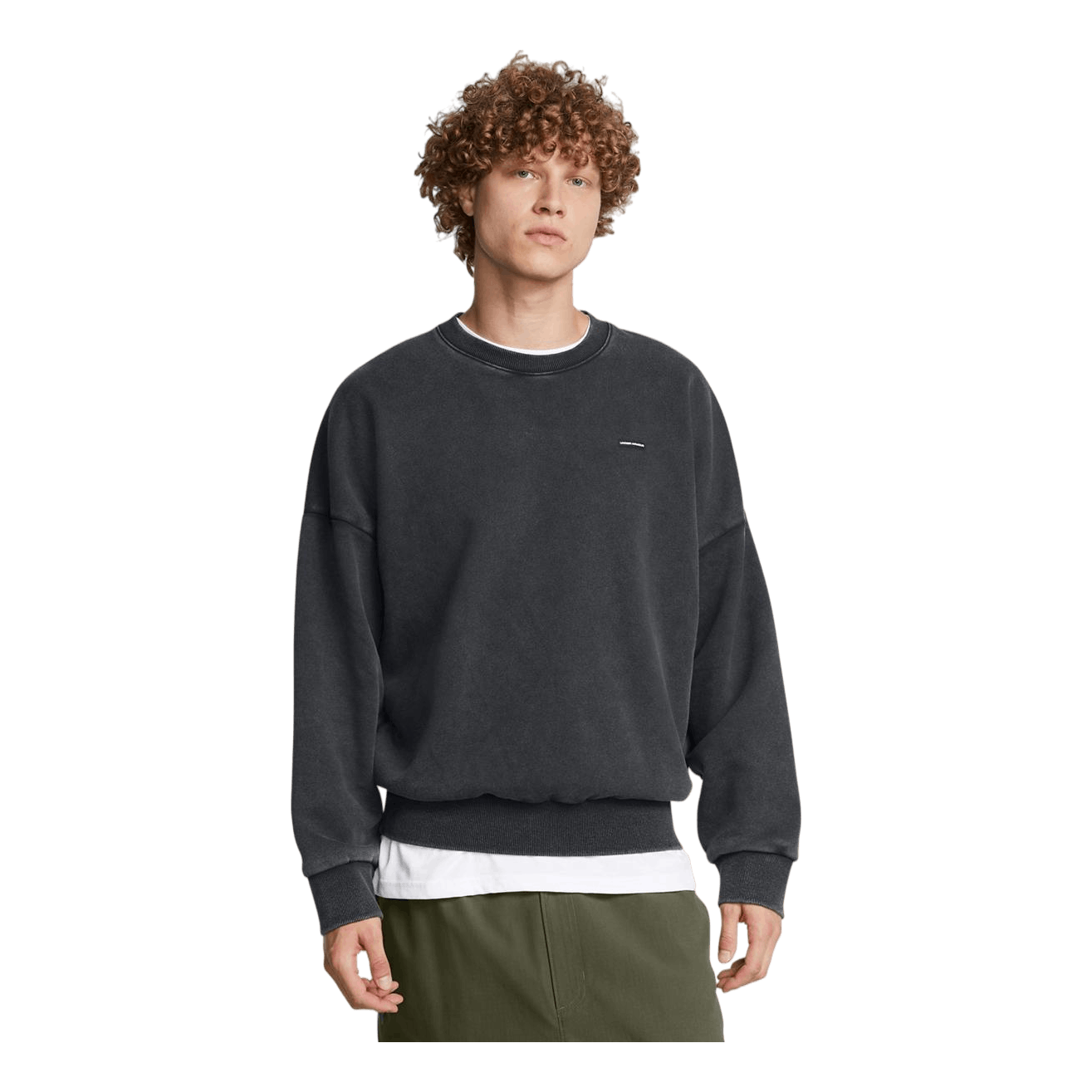 Ua Icon Hwt Flc Wash Os Crew Black